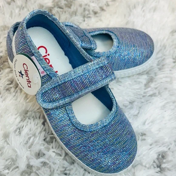 Cienta Sparkling Blue Kids Sneakers - Picture 4 of 6